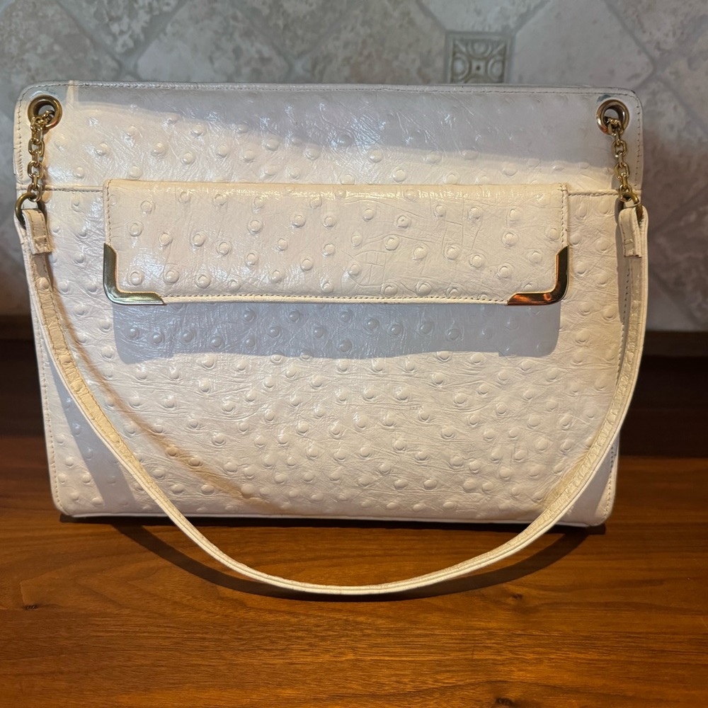 REAL OSTRICH LEATHER 100% PURE HANDBAG - VINTAGE 1970